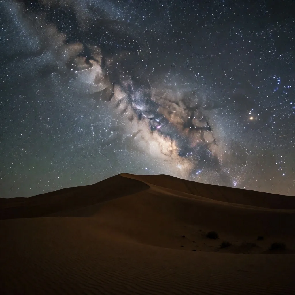 Desert night sky with stars