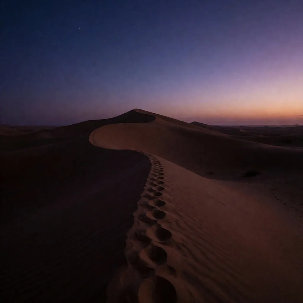 Desert dunes at twilight